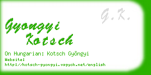 gyongyi kotsch business card